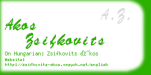 akos zsifkovits business card